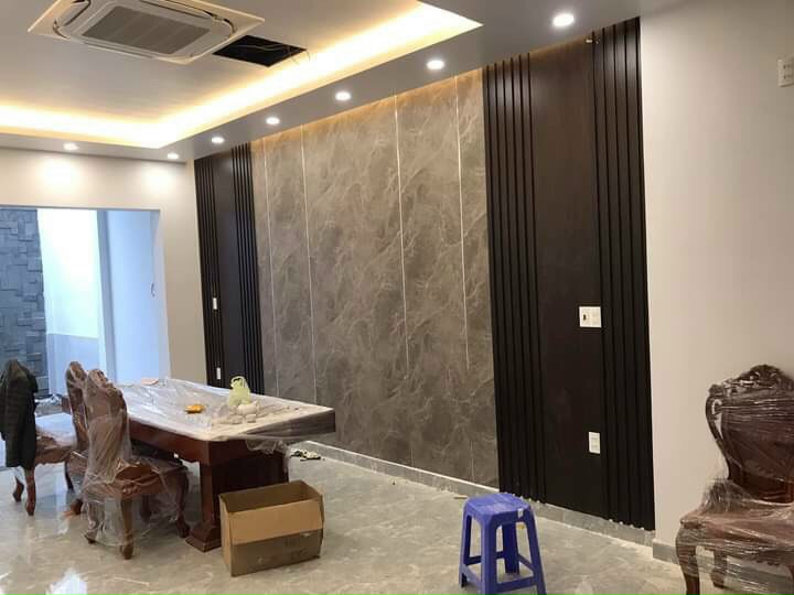Trang trí vách tivi cho khách hàng tại quận Lê Chân Hải Phòng